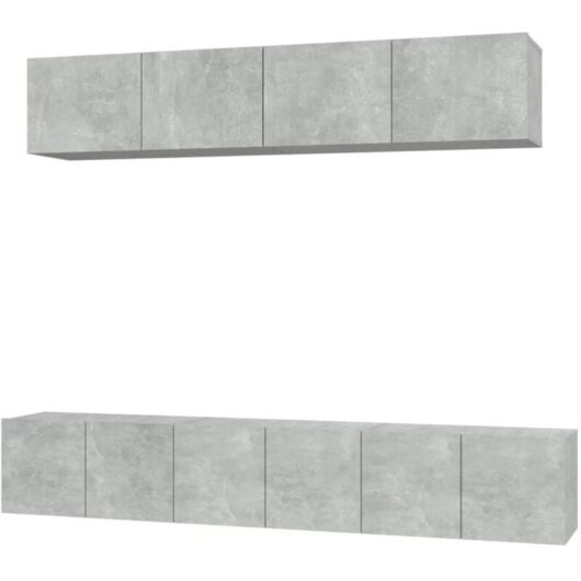 5 Piece tv Cabinet Set Concrete Grey Engineered Wood - Vidaxl