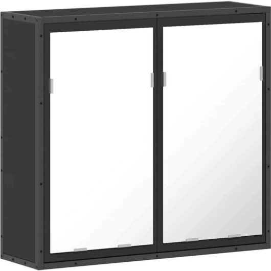 Bathroom Mirror Cabinet Black 65x20x60 cm Engineered Wood Vidaxl