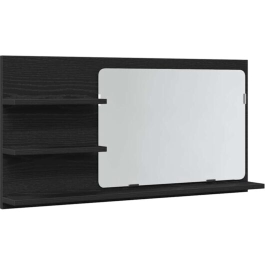 Bathroom Mirror Cabinet Black Oak 90x11x45 cm Engineered Wood vidaXL