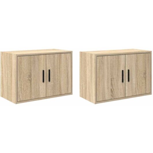 Garage Wall Cabinets 2 pcs Sonoma Oak Engineered Wood vidaXL