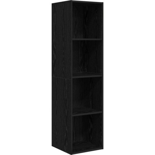 TV Cabinet Black oak 37 x 37 x 142.5 cm Engineered wood vidaXL