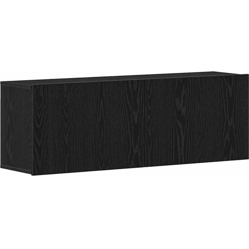 TV Cabinets 2 pcs Black Oak 120x30x41 cm Engineered Wood vidaXL