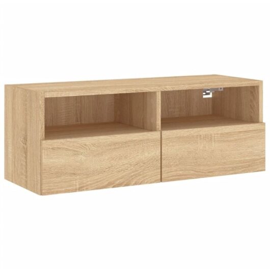 TV Wall Cabinet Sonoma Oak 80x30x30 cm Engineered Wood vidaXL