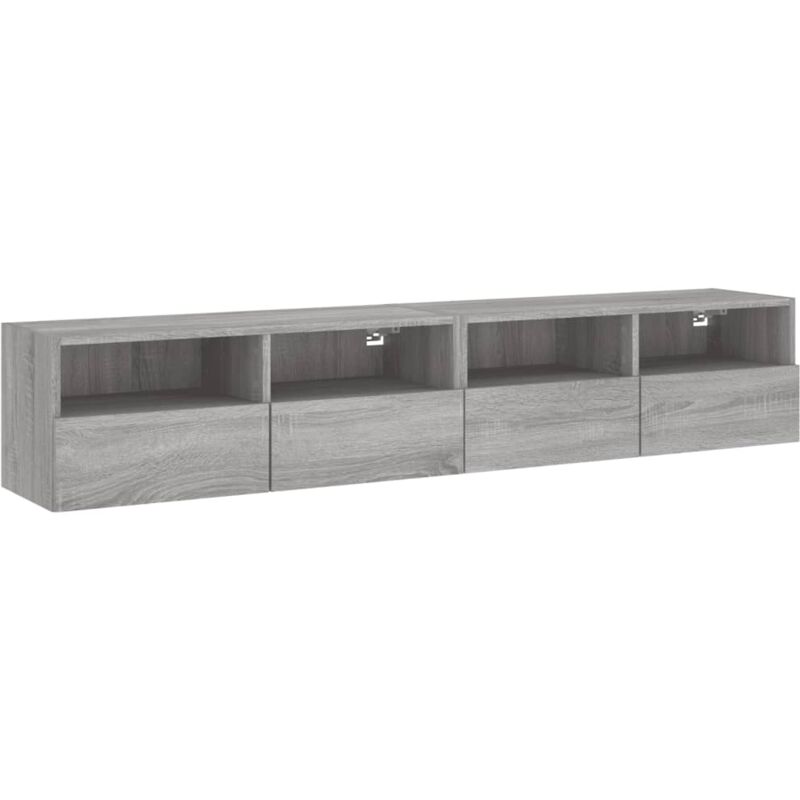 TV Wall Cabinets 2 pcs Grey Sonoma 80x30x30 cm Engineered Wood vidaXL
