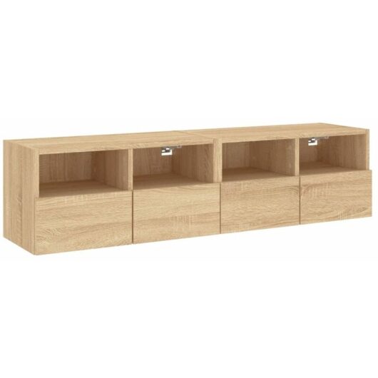 TV Wall Cabinets 2 pcs Sonoma Oak 60x30x30 cm Engineered Wood vidaXL