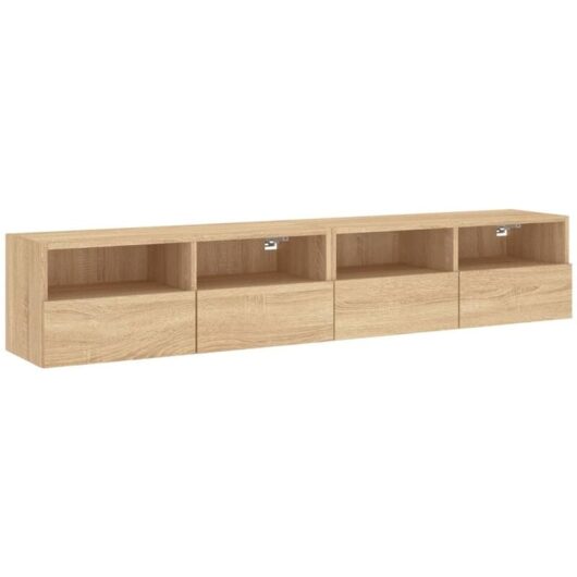 TV Wall Cabinets 2 pcs Sonoma Oak 80x30x30 cm Engineered Wood vidaXL