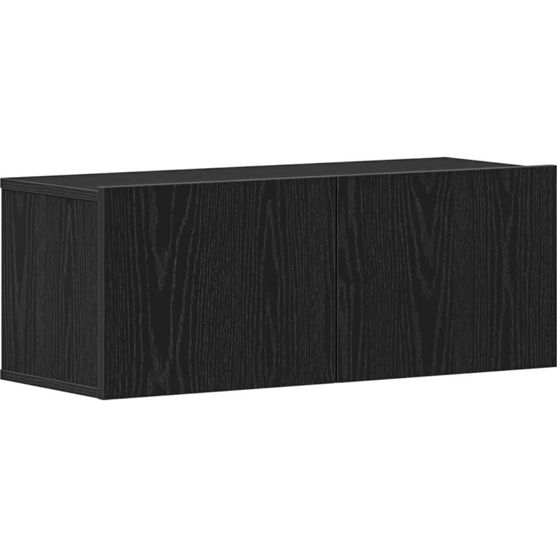 TV Wall Cabinets (Set of 2) - Black Oak, 80x30x30 cm, Made of Engineered Wood vidaXL