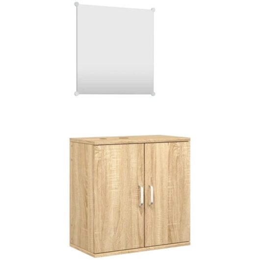 Vidaxl - 2 Piece Bathroom Furniture Set Oak Engineered Wood