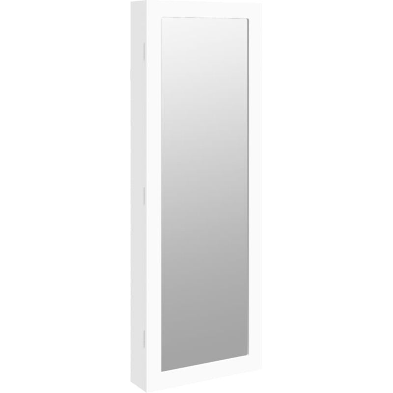 Vidaxl - Mirror Jewellery Cabinet Wall Mounted White 37.5x10x106 cm