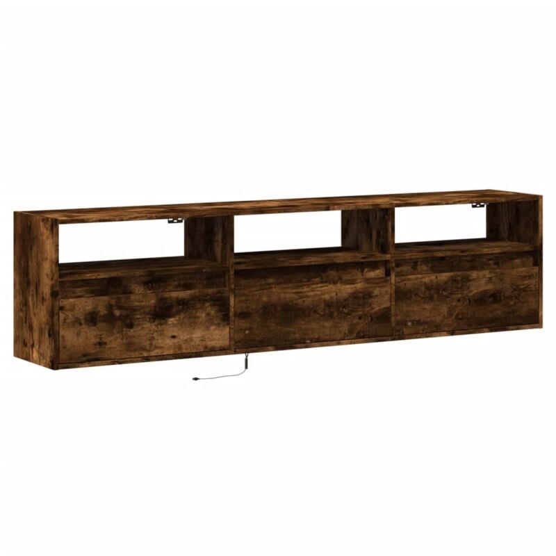 Vidaxl - tv Wall Cabinet with led Smoked Oak 180x31x45 cm