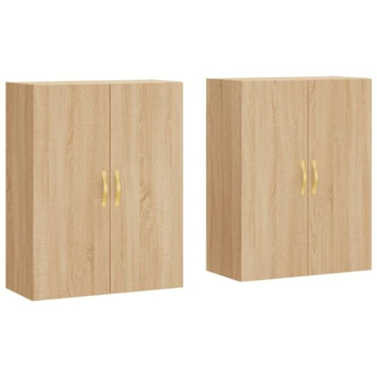 Wall Mounted Cabinets 2 pcs Sonoma Oak 69.5x34x90 cm vidaXL
