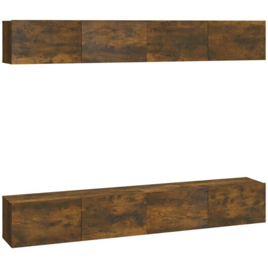 Wall TV Cabinets 4 pcs Smoked Oak 100x30x30 cm vidaXL
