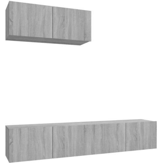 3 Piece TV Cabinet Set Grey Sonoma Engineered Wood vidaXL
