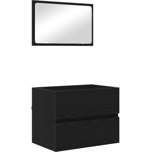 Bathroom Furniture Set 2 pcs Black Oak 57 x 37 x 45 cm Vidaxl