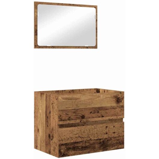 Bathroom Furniture Set 2 pcs Old Wood 57 x 37 x 45 cm Vidaxl