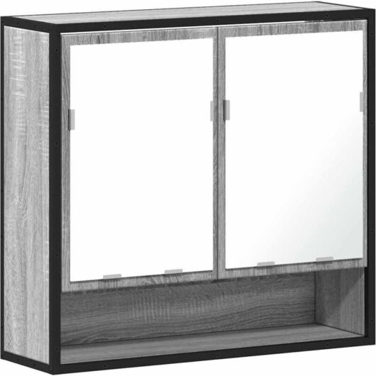Bathroom Mirror Cabinet Grey Sonoma 65x20x60 cm Engineered Wood vidaXL