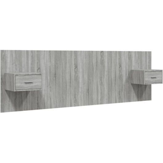 Bed Headboard with Cabinets Grey Sonoma Engineered Wood vidaXL