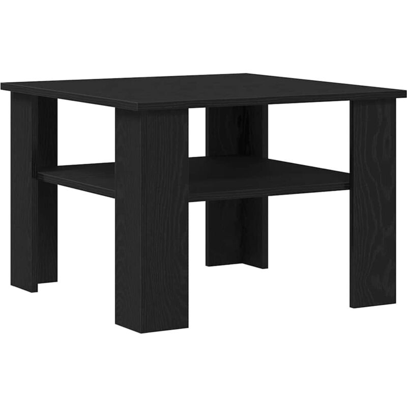 Black Oak Coffee Table 60x60x42 cm Made of Engineered Wood Vidaxl