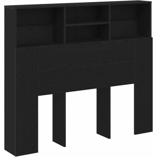 Black Oak Headboard Cabinet, 120x19x103.5 cm, Engineered Wood Vidaxl