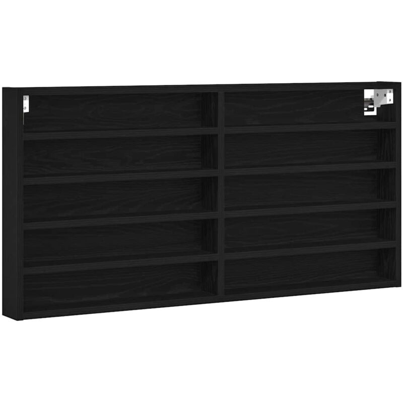 Display Cabinet Wall Mounted Black Oak Engineered Wood Vidaxl