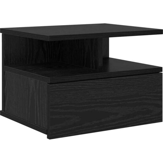 Floating Nightstand Black Oak 40x31x27 cm Engineered Wood Vidaxl