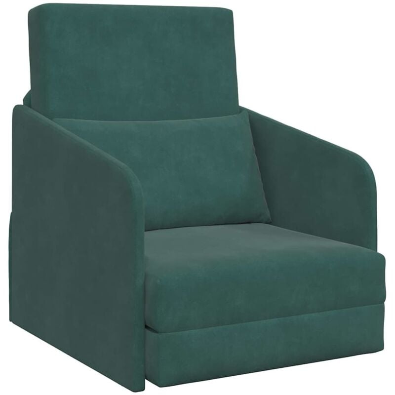 Floor Sofa Bed 2-in-1 Dark Green 65x80x83 cm Velvet Vidaxl