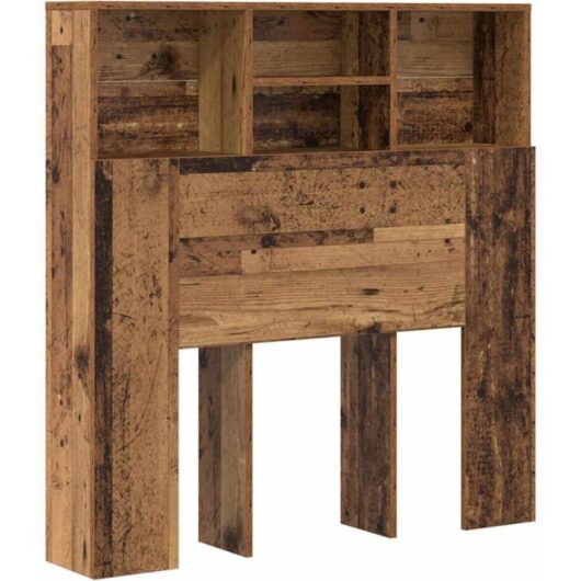 Headboard Cabinet with Shelf Old wood Engineered wood Vidaxl