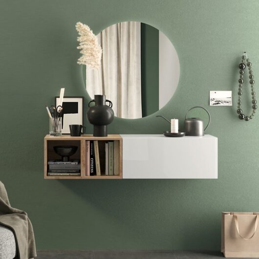 Infinite Wall Hung White High Gloss Hallway Furniture Set In Cadiz