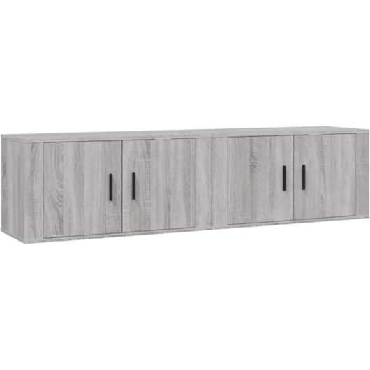 Jinlefu - Wall-mounted tv Cabinets 2 pcs Grey Sonoma 80x34.5x40 cm vidaXL