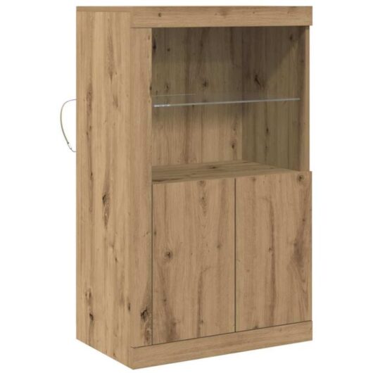 Sideboard with led Lights Artisan Oak 60,5x37x100 cm Vidaxl