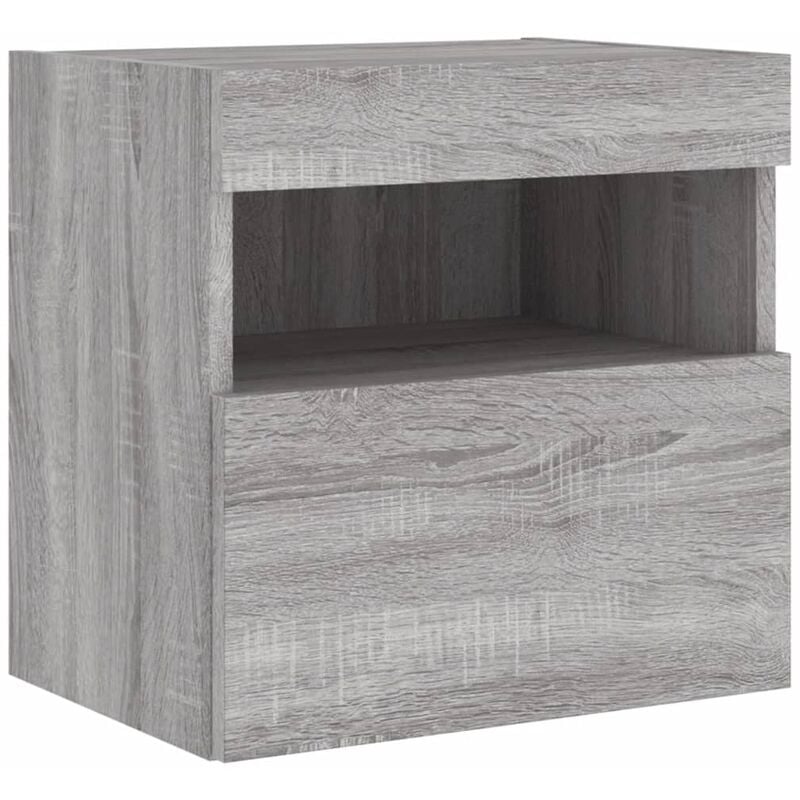 TV Wall Cabinet with LED Lights Grey Sonoma 40x30x40 cm vidaXL
