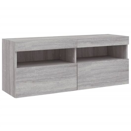Tv Wall Cabinet with led Lights Grey Sonoma 100x30x40 cm Vidaxl