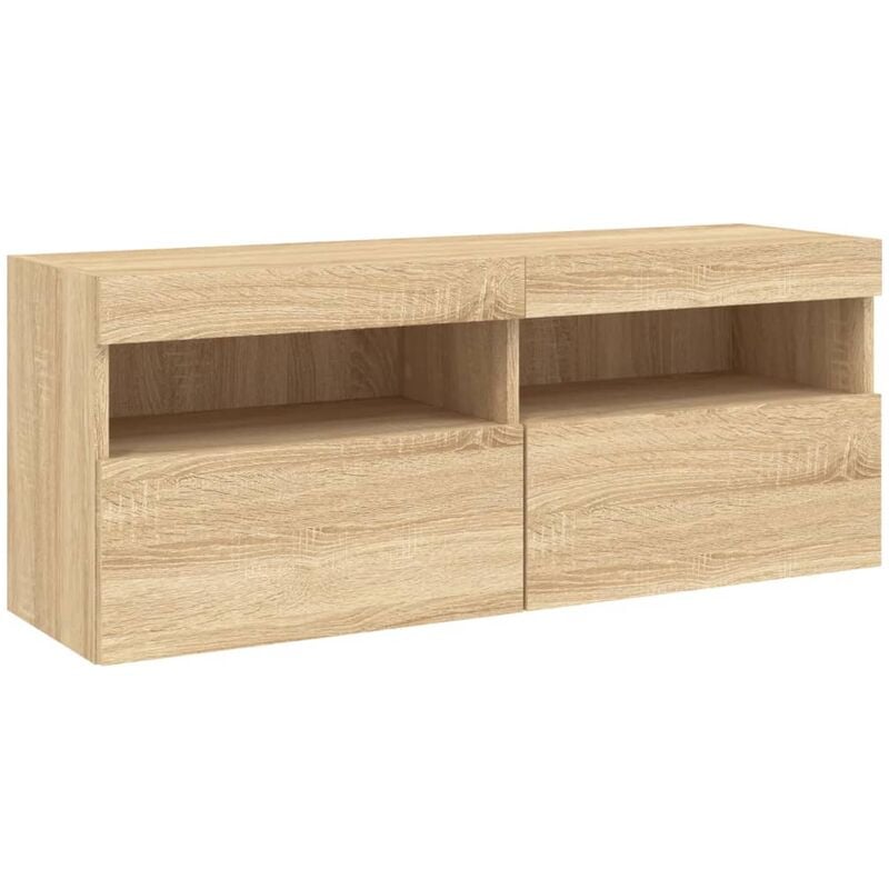 Tv Wall Cabinet with led Lights Sonoma Oak 100x30x40 cm Vidaxl