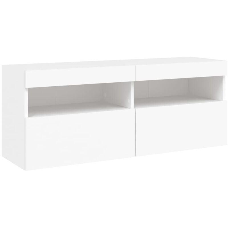 Tv Wall Cabinet with led Lights White 100x30x40 cm Vidaxl