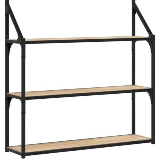 Vidaxl - 3-Tier Wall Shelf Sonoma Oak 80x21x78.5 cm Engineered Wood