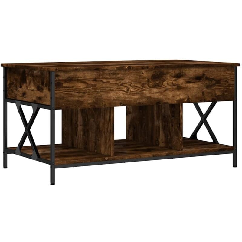Vidaxl - Coffee Table Smoked Oak 100x55x50 cm Engineered Wood and Metal