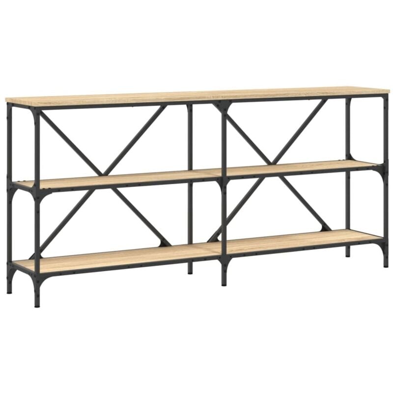 Vidaxl - Console Table Sonoma Oak 160x30x75 cm Engineered Wood and Iron