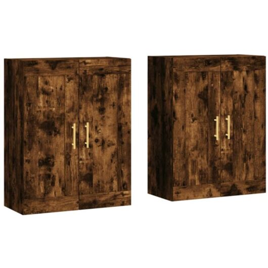 Vidaxl - Wall Mounted Cabinets 2 pcs Smoked Oak Engineered Wood