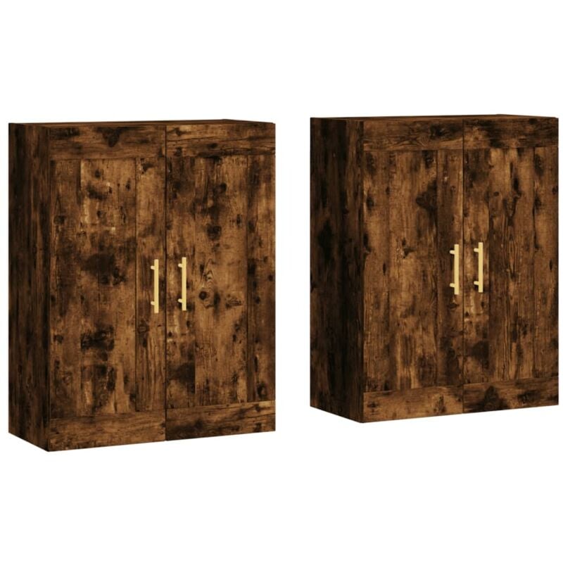 Vidaxl - Wall Mounted Cabinets 2 pcs Smoked Oak Engineered Wood