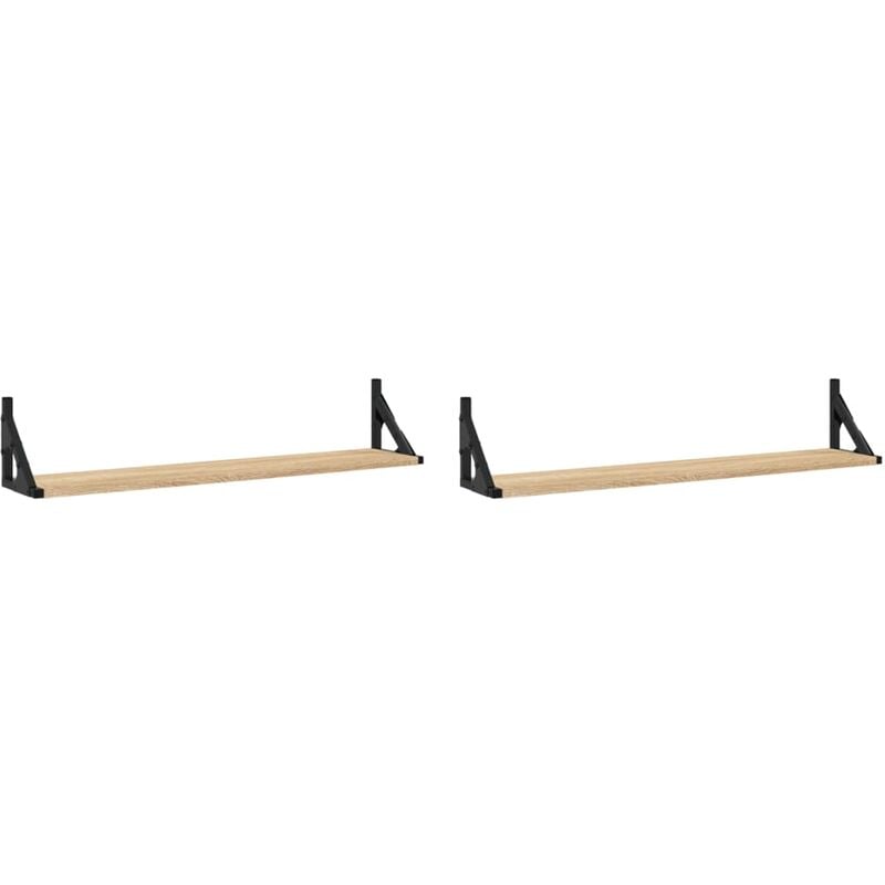 Vidaxl - Wall Shelves 2 pcs Sonoma Oak 80x15x15.5 cm Engineered wood
