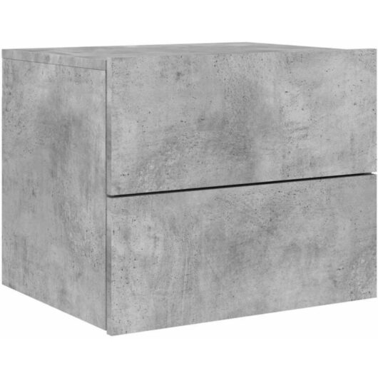 Vidaxl - Wall-mounted Bedside Cabinet with led Lights Concrete Gery