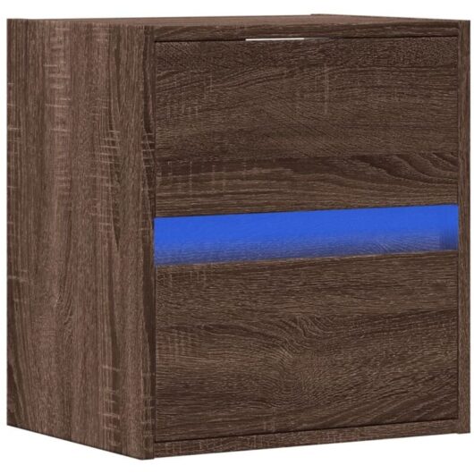 Vidaxl - tv Wall Cabinet with led Lights Brown Oak 41x31x45 cm