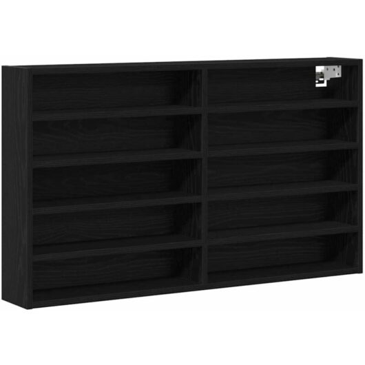 Vitrine Cabinet Black Oak 100x15x58 cm Engineered Wood Vidaxl