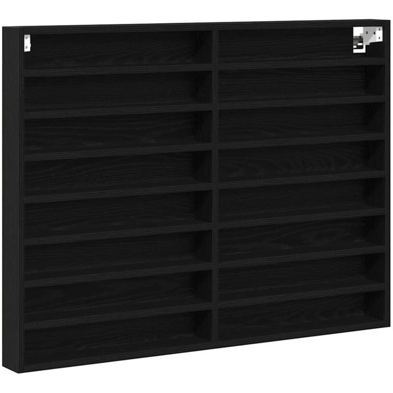 Vitrine Cabinet Black Oak 100x8,5x75 cm Engineered Wood Vidaxl