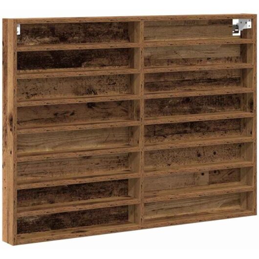 Vitrine Cabinet Old Wood 100x8,5x75 cm Engineered Wood Vidaxl
