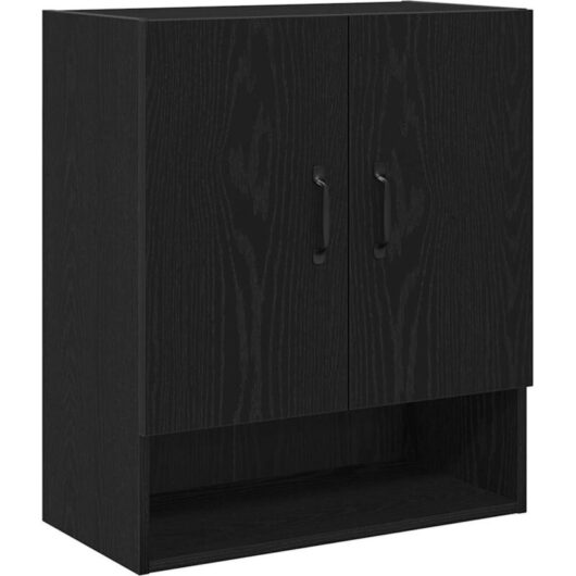 Wall Cabinet - Black Oak - 60x30x70 cm - Made of Engineered Wood Vidaxl