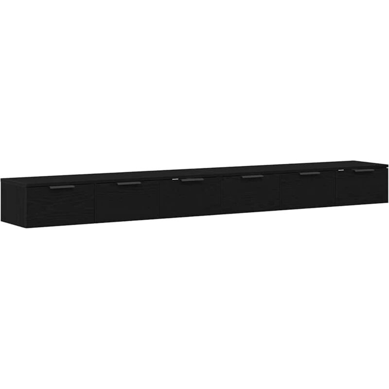 Wall Cabinets 2 pcs Black Oak 102x30x20 cm Engineered Wood Vidaxl