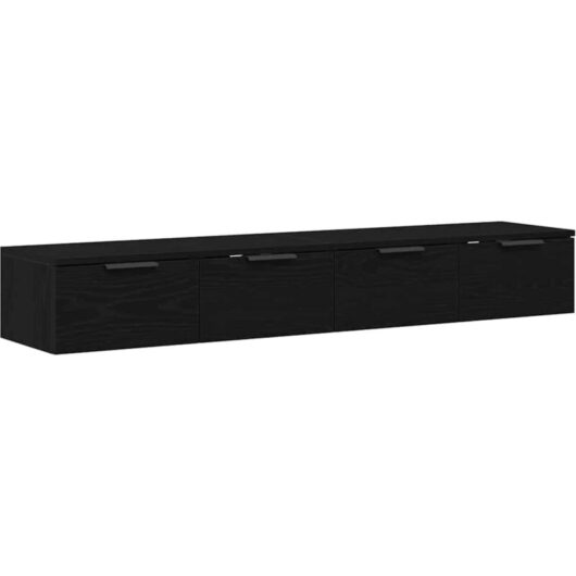 Wall Cabinets 2 pcs Black Oak 68x30x20 cm Engineered Wood Vidaxl
