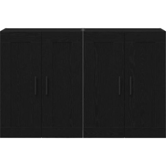 Wall Mounted Cabinets 2 pcs Black Oak Engineered Wood Vidaxl