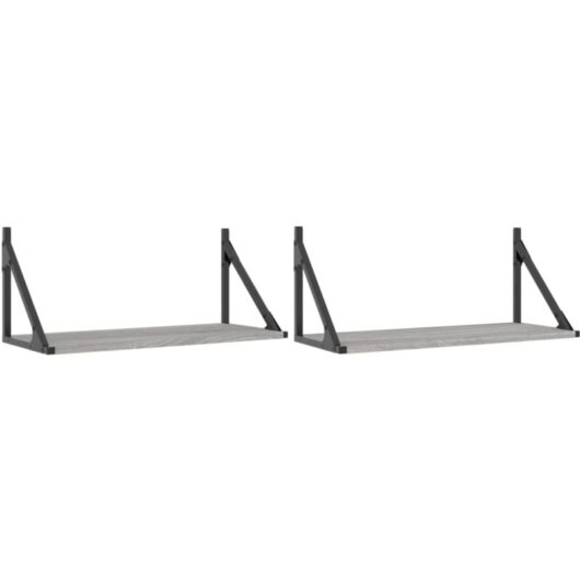 Wall Shelves 2 pcs Grey Sonoma 60x25x25.5 cm Engineered wood Vidaxl